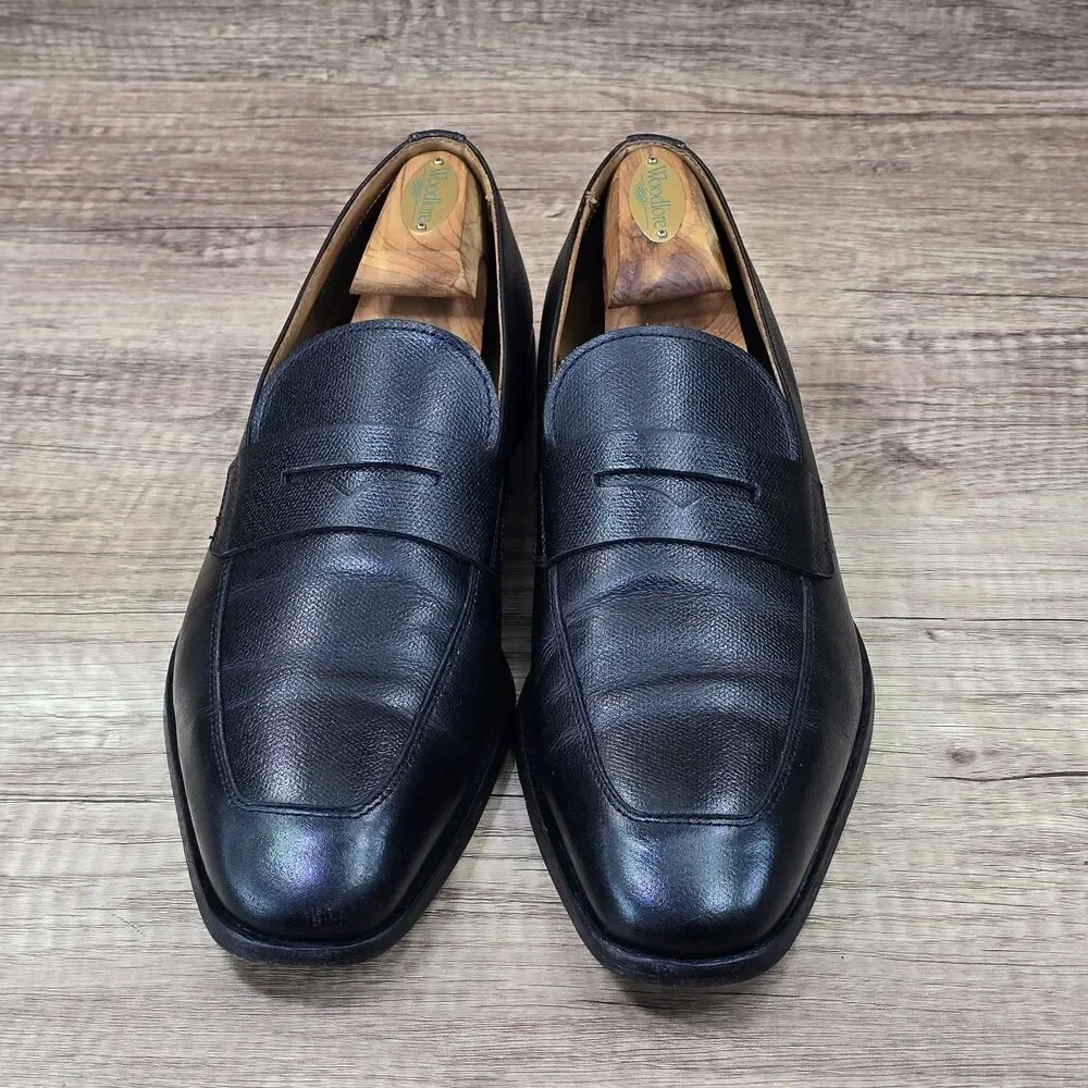 Boss By Hugo Boss Colby Loafers Men's Size 9 Black Textured Leather Dress Shoes